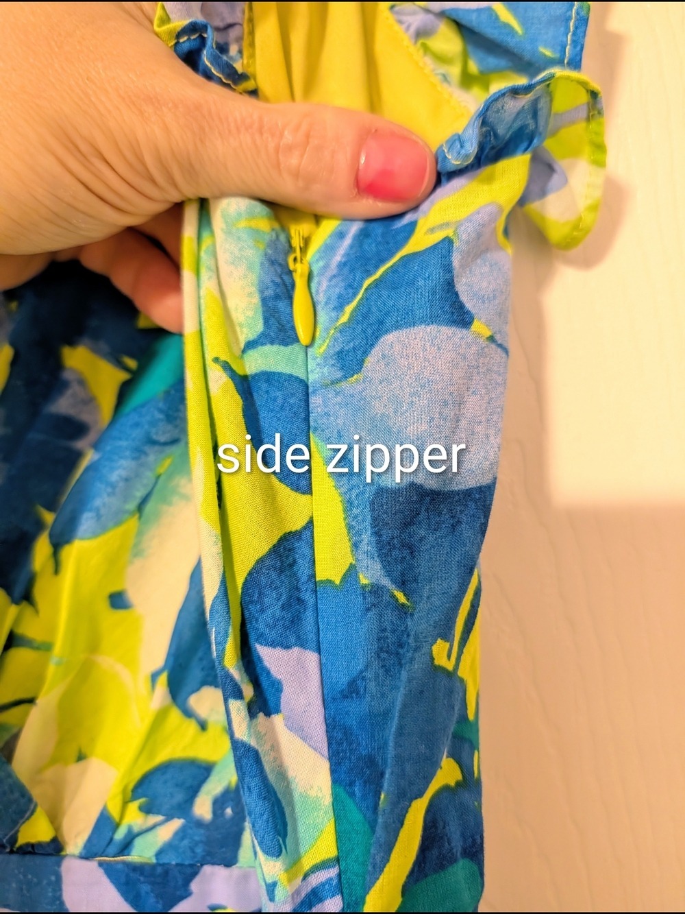 Taylor Blue & Lime Floral Ruffle Dress - Picture 5 of 7